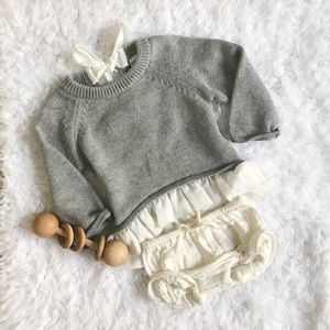 Jamie Kay Flutter Sweater 0-3 in light grey